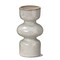 Linea Taupe Speckled Ceramic Reversible Taper and Pillar Candle Holder Large 3.25L x 3.25W x7.5H inches